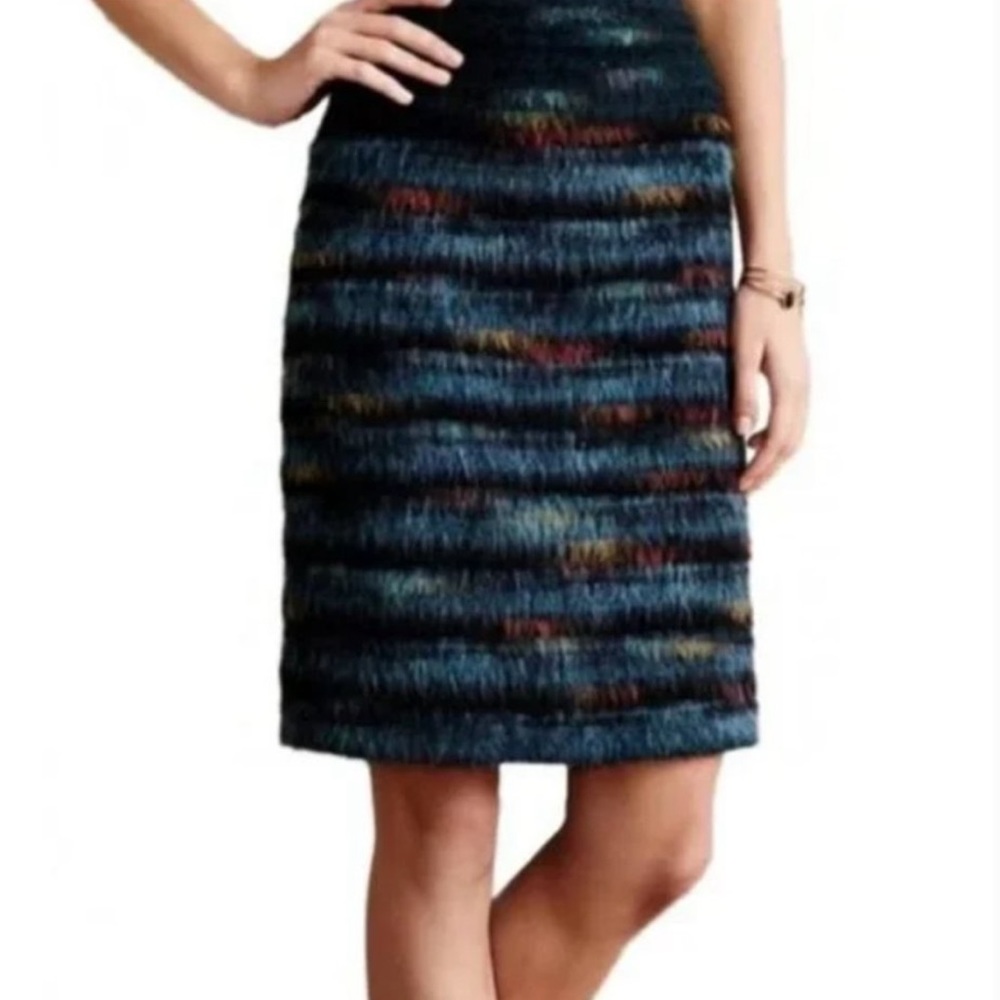 Anthropologie Maeve Striped Furry Skirt Art to Wear Eclectic